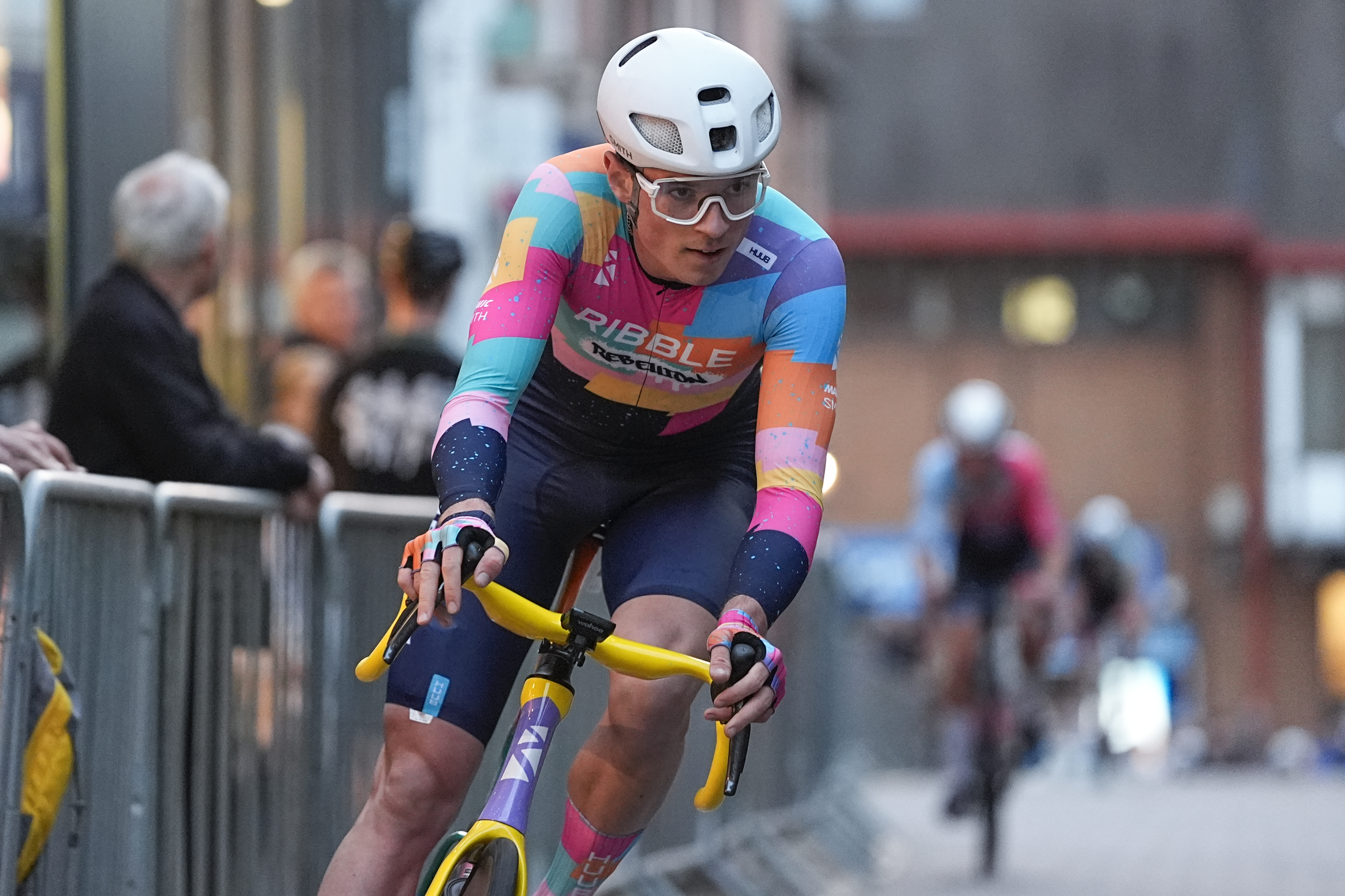 Picture by Olly Hassell/SWpix.com - 03/07/2024 - British Cycling - National Circuit Series - The CANYON Guildford Town Centre Races - Guildford, Surrey, England - Open Grand Prix - Max Rushby of Ribble Rebellion