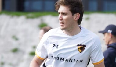 Surprise victim of crunching Day tackle as Hawks mid turns heads