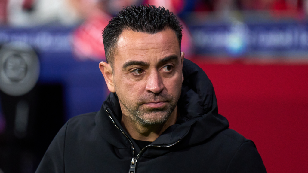 Xavi on the Barcelona touchline