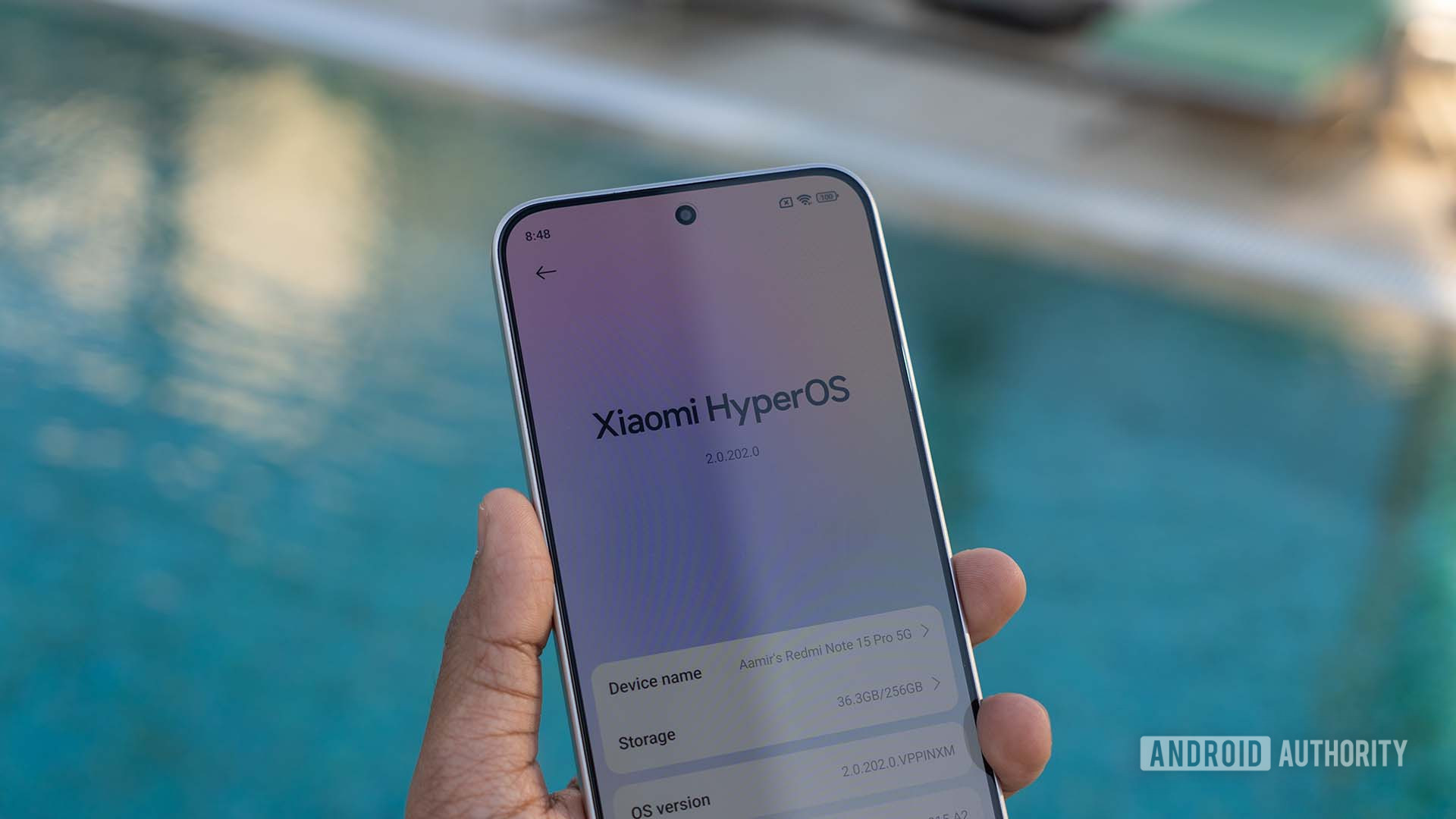 Xiaomi Redmi Note 15 Pro 5G screen showing Hyper OS 2 logo 1