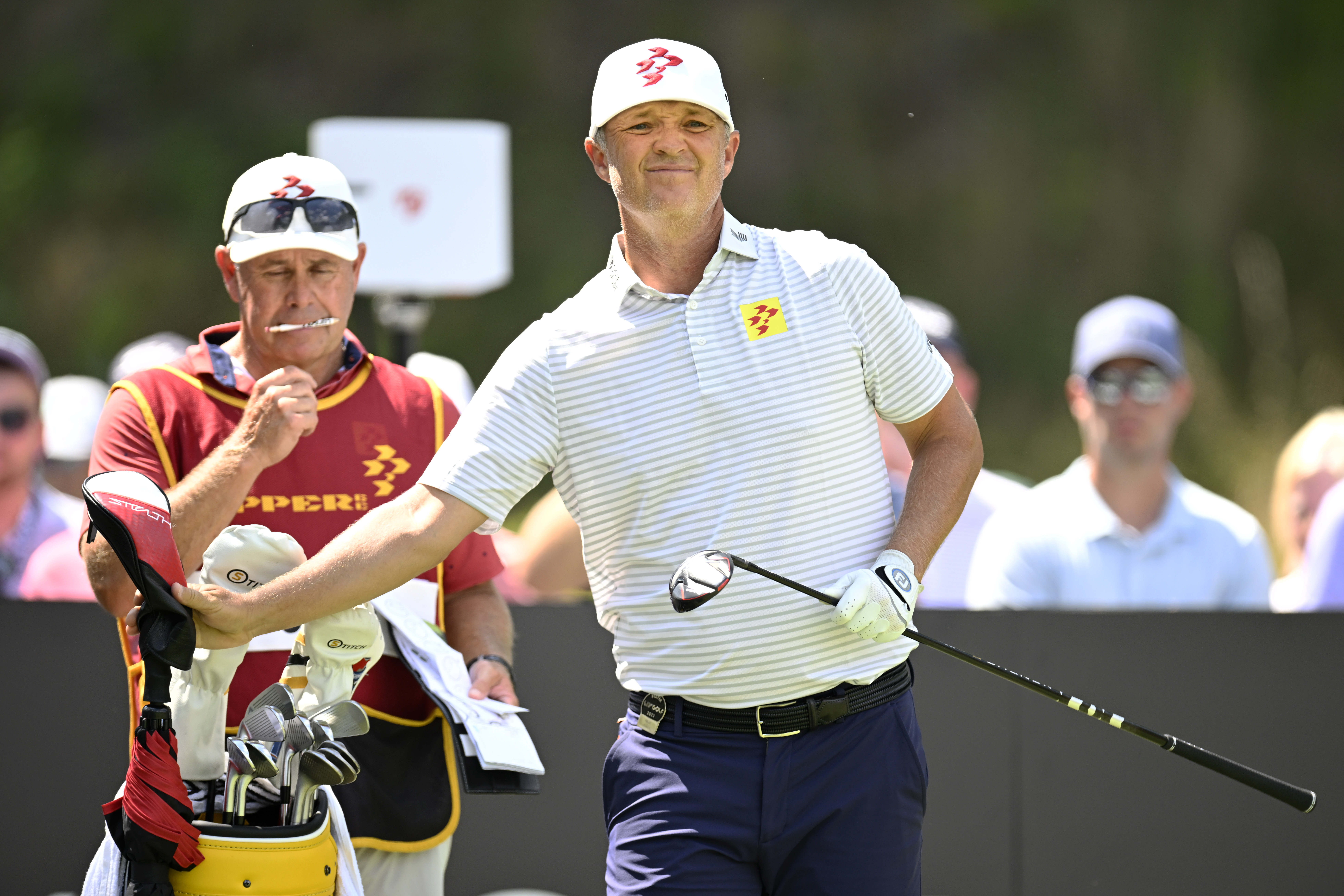 Matt Jones pulls a club out of the bag