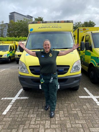 Paramedic Zoe in uniform