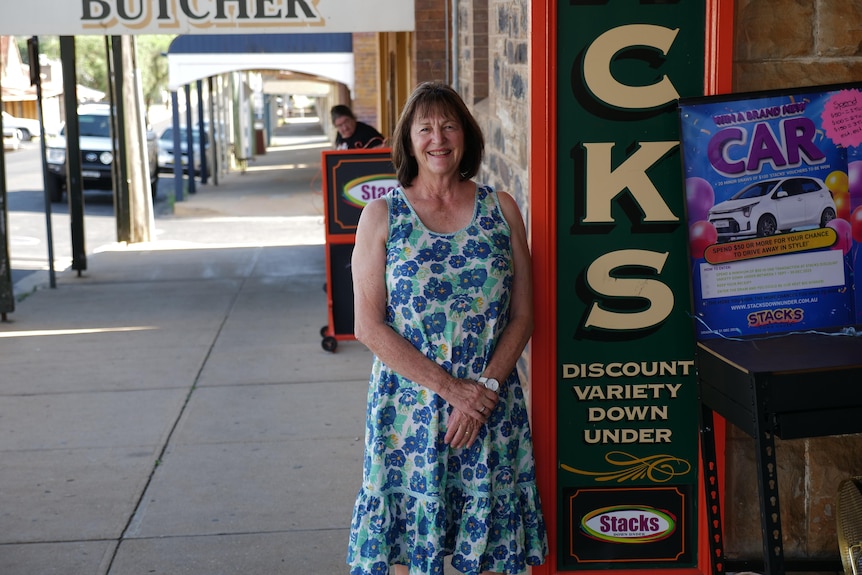 A woman standing on the street