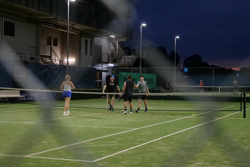 players shaking hands at the end of a match