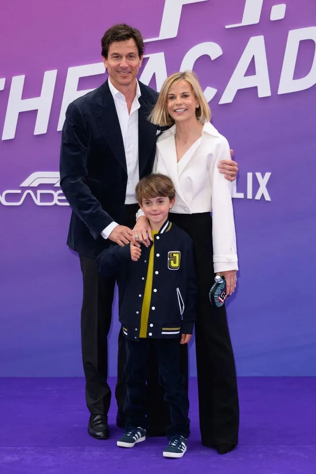 Karwai Tang/WireImage Toto and Susie Wolff with their son Jack in London on May 27, 2025