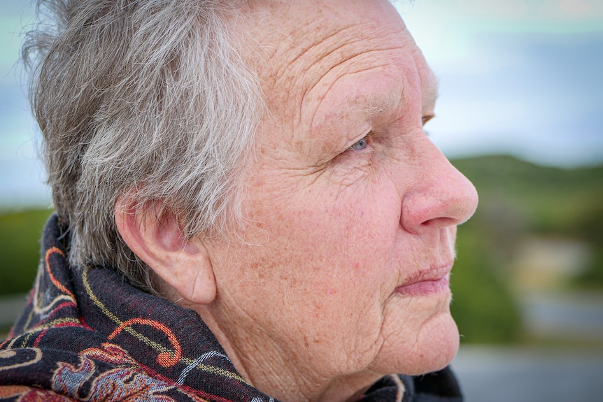 A close up image of a woman's face