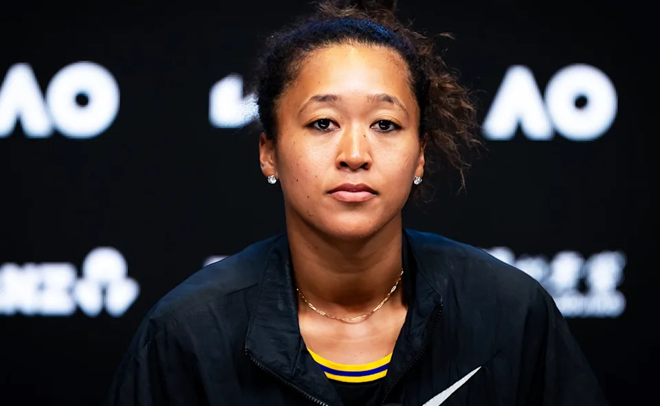 Naomi Osaka, pictured here speaking to the media at the Australian Open.
