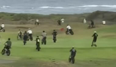 Mass rideouts of young riders on e-bikes have taken over public roads and golf courses as the government grapples with how to respond. Picture: Cromer Golf Club/Facebook