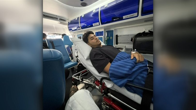 Curtis was rushed from Bali to Perth for urgent and life-saving lung surgery.