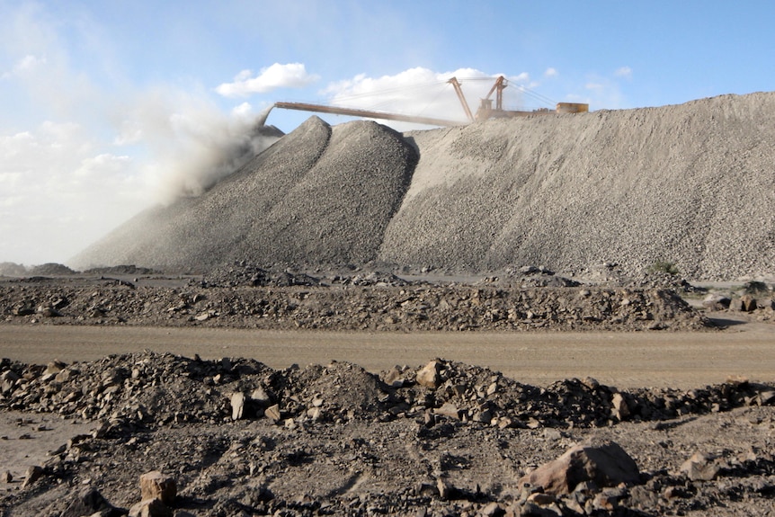 A massive mountain of mining waste