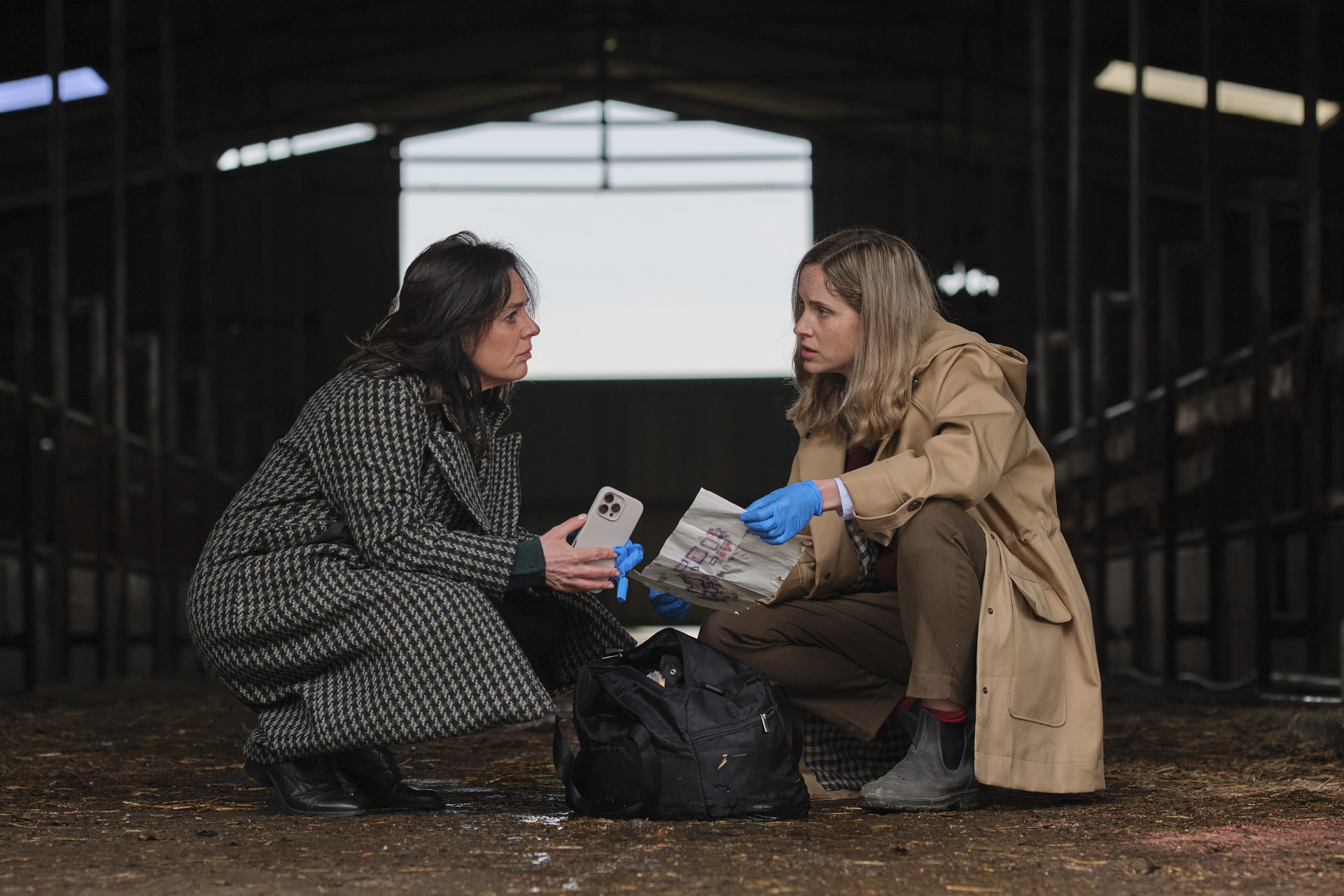 Jill Halfpenny as Sam Bradley & Sophie Rundle as Joanna Marshall in After the Flood