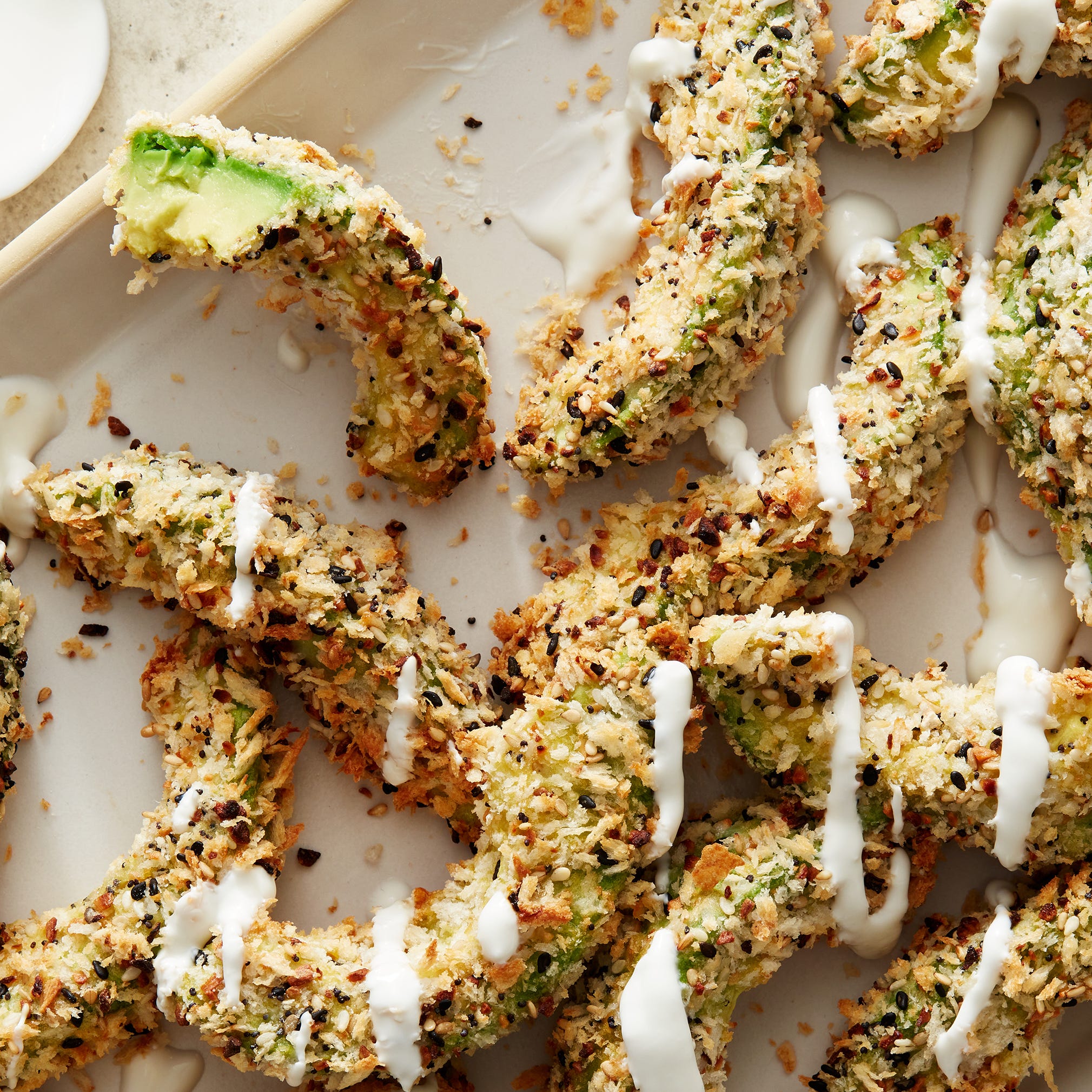air fryer everything bagel avocado fries