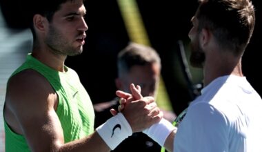 Alcaraz survives 'drop-shot competition' against Moutet