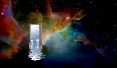An Open Door With Sky And Water Rippling Reflections In The Deep Space