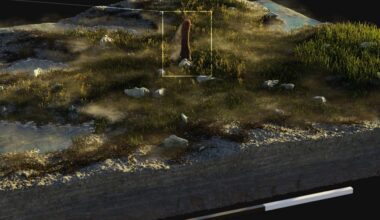 Artist reconstruction of P. taiti within the Rhynie ecosystem