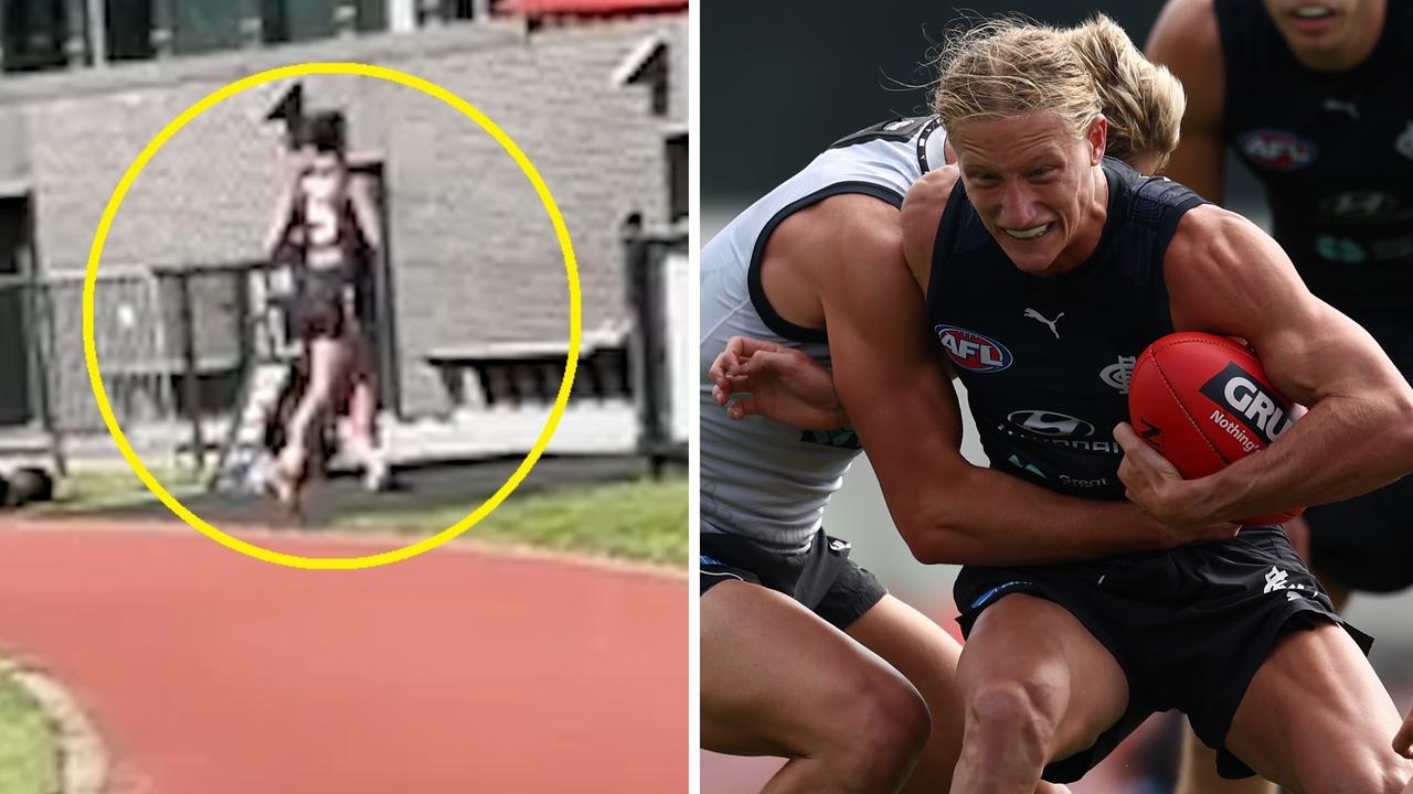 Nick Daicos leg injury scare at training, Darcy Moore, Collingwood Magpies, Billy Wilson, Carlton Blues, preseason track watch