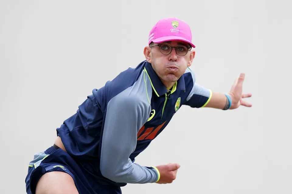 Pictured here, Todd Murphy training before the fifth Ashes Test at the SCG.