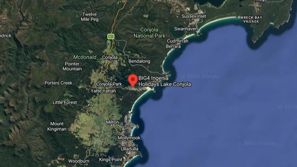 Map showing the location of BIG4 Ingenia Holidays Lake Conjola. Picture: Google