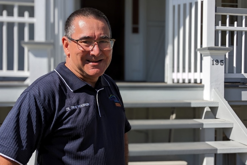 Drew Wickerson outside his historic house in Separation Street.