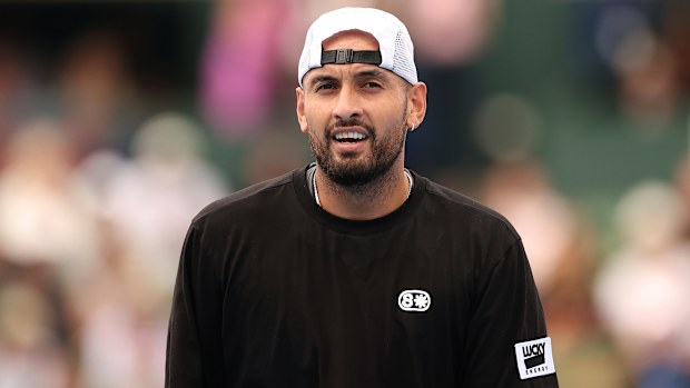 Nick Kyrgios of Australia at Melbourne's Kooyong Classic.