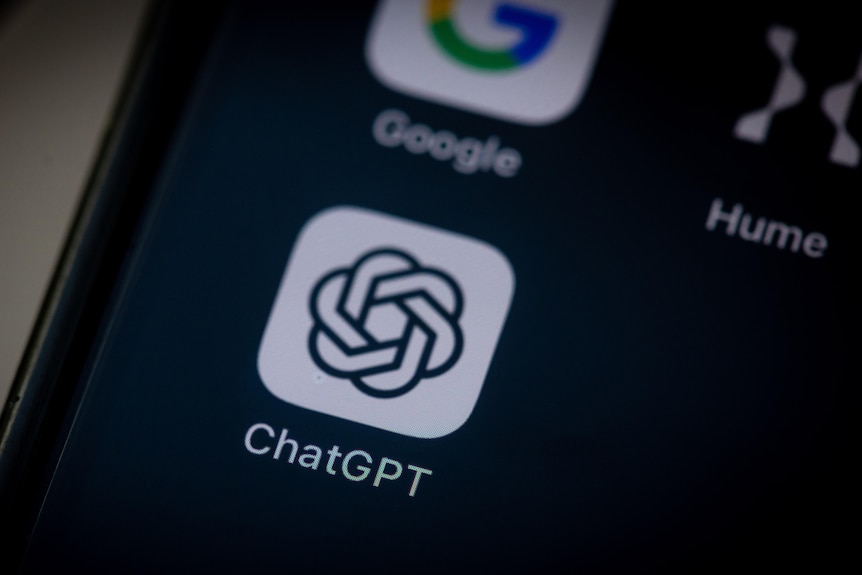 The ChatGPT app icon on a mobile phone screen.