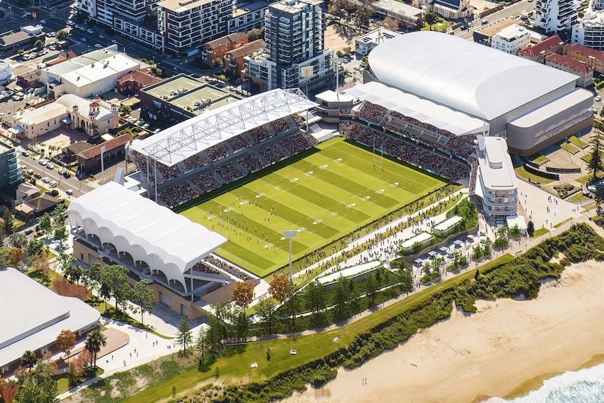 Aerial view of stadium 3D model 