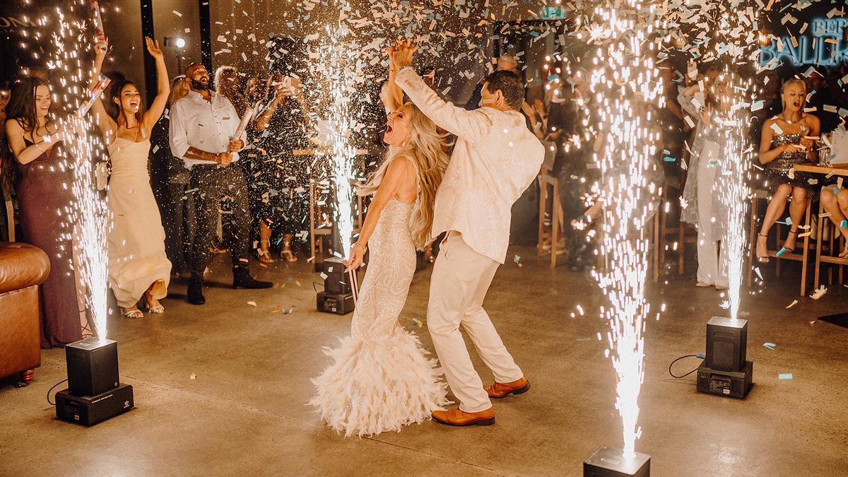 Wedding of the week: Sparks fly at Leanne and Rod’s Hillarys Beach Club celebration