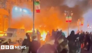 Buildings in Tehran set on fire as demonstrations spread across Iran