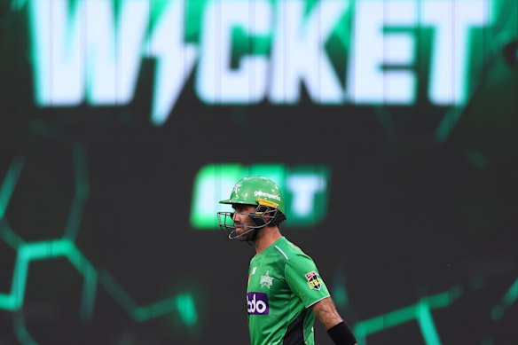 Maxwell lasted four balls before being caught on Thursday night.