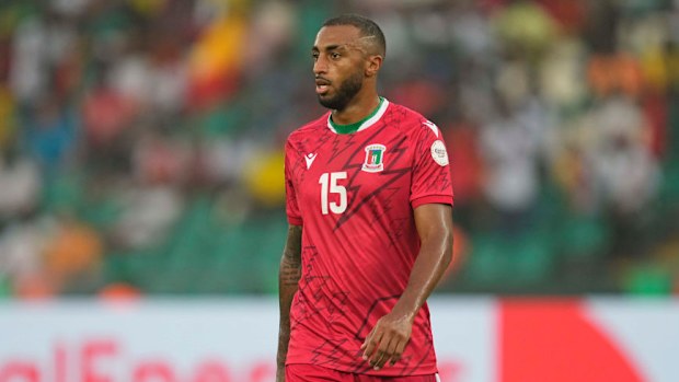 Carlos Akapo of Equatorial Guinea in action.