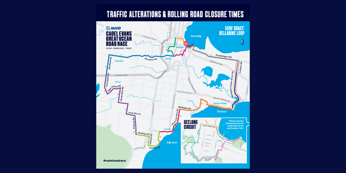 Road closures for Cadel Evans Great Ocean Road Race