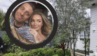 Rapper Example shows off backyard makeover with new fiancee