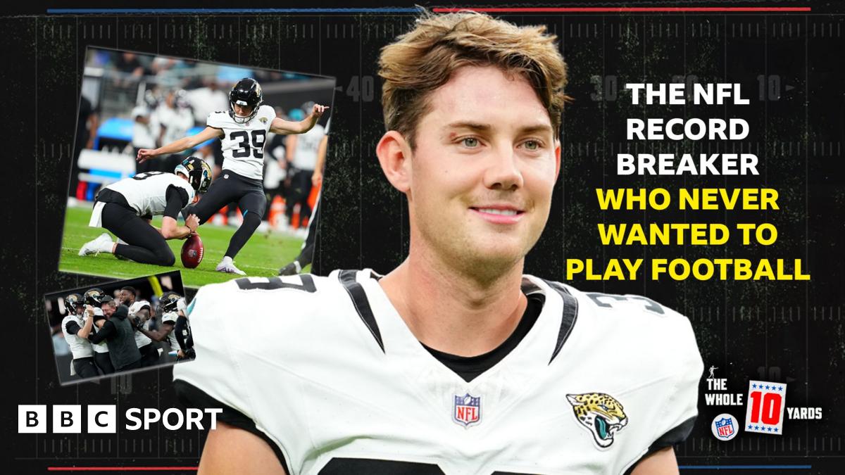 Cam Little reacting after beating Jacksonville's win at the Denver Broncos