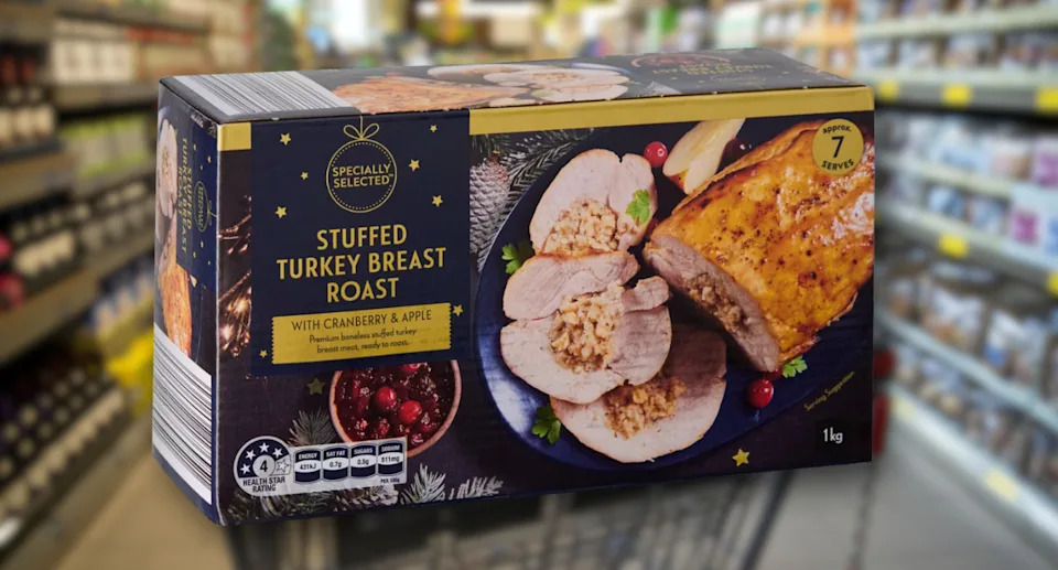 Aldi's Stuffed Turkey Breast Roast has been a huge hit with shoppers over Christmas. Picture: Aldi/Getty