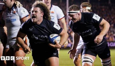 Alfie Barbeary celebrates