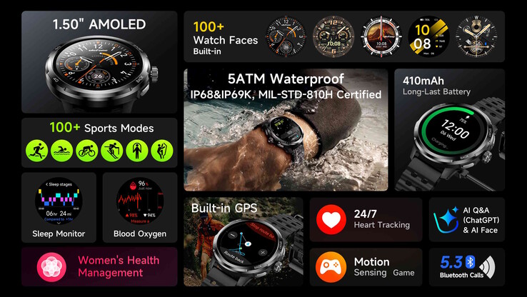 The smartwatch appears to lack support map-based navigation (Image source: Ulefone)