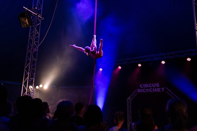 Circus performers at the Big Top tent at Coogee live.