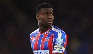 LONDON, ENGLAND – JANUARY 07: Marc Guehi of Crystal Palace during the Premier League match between Crystal Palace and Aston Villa at Selhurst Park on January 07, 2026 in London, England. (Photo by Julian Finney/Getty Images)
