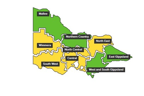 A map showing fire danger rating.
