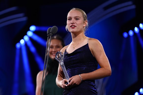 Jones won Tennis Australia’s female junior athlete of the year award in 2025.