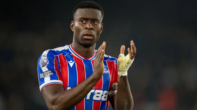 Marc Guehi of Crystal Palace during the Premier League match between Leeds United and Crystal Palace