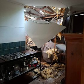 Images of the damage posted to social media.