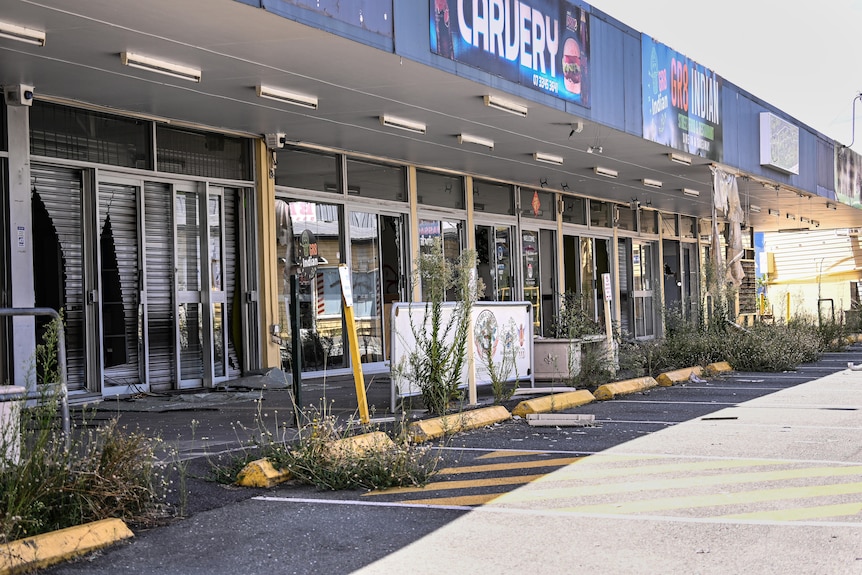 A derelict shopping centre