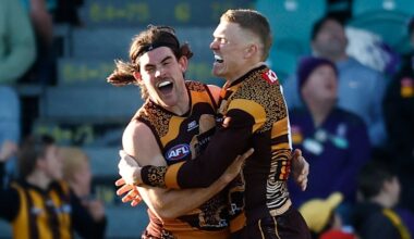 Hawthorn Hawks appoint co-captains for the first time, Jai Newcombe and James Sicily; Dion Prestia, Steven May ask for assault charges to be withdrawn over Sorrento fight