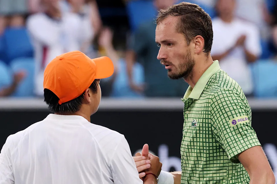 Learner Tien and Daniil Medvedev at the Australian Open.