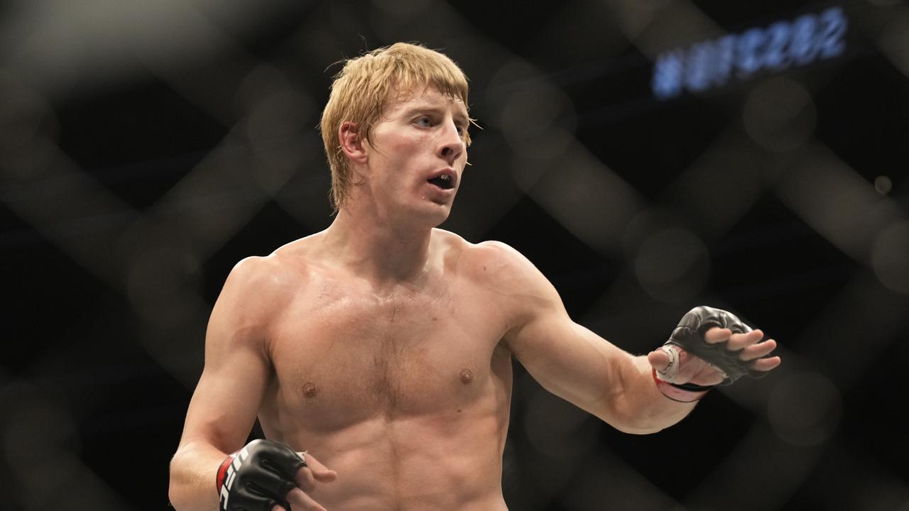LAS VEGAS, NV - DECEMBER 10: Paddy Pimblett battles Jared Gordon in their Lightweight fight during the UFC 282 event at T-Mobile Arena on December 10, 2022 in Las Vegas, Nevada, United States. (Photo by Louis Grasse/PxImages/Icon Sportswire via Getty Images)