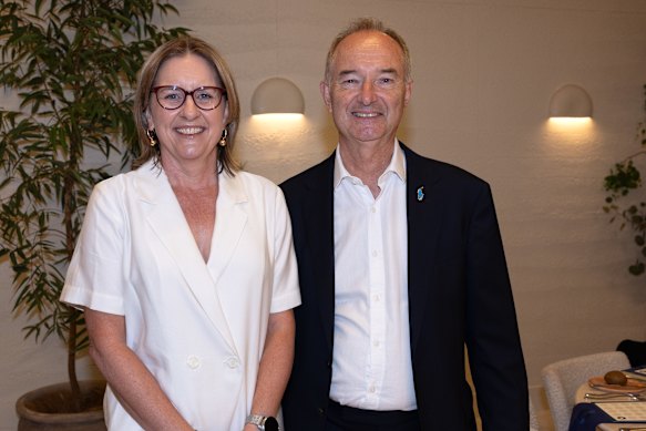 Premier Jacinta Allan and Tennis Australia director Chris Harrop.