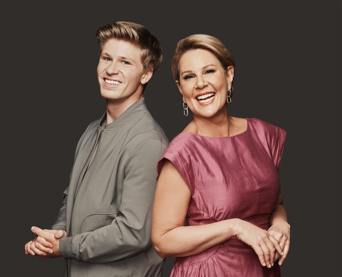 Robert Irwin will begin hosting I’m a Celeb with comedian Julia Morris, right, later this month.