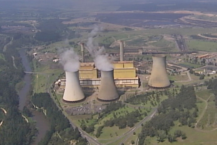 An aerial view of the Yallourn coal fired power station.