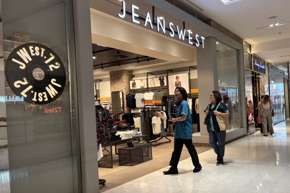 A Jeanswest store in Garden City in Brisbane in March 2025.